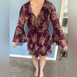 Long sleeve purple dress